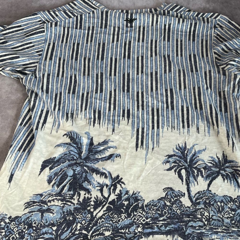 Rare Christian Dior Palm Tree Womens Shirt XS Blue - Picture 6 of 8